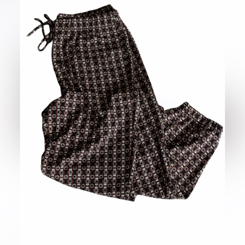 Monogram Brown Patterned drawstrings Jogger Pants Sz XL - Picture 10 of 10